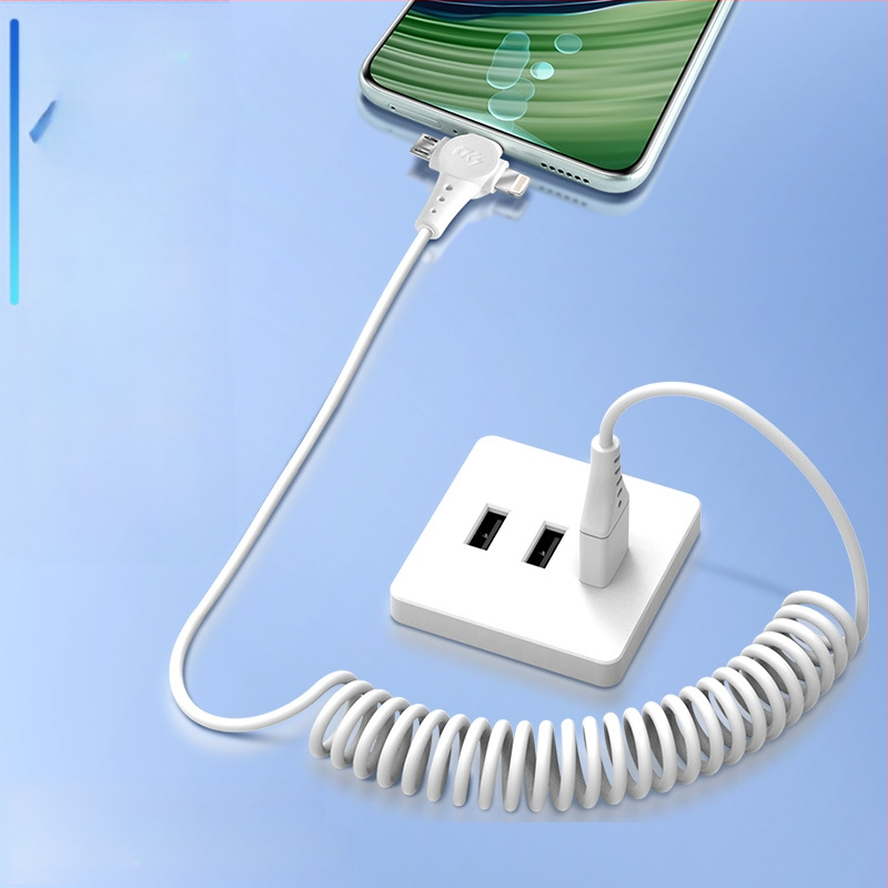 Καλώδιο 3-σε-1 δεδομένων και γρήγορης φόρτισης με Lightning, Micro USB και USB-C, μήκος 1,5 μ., τρία βύσματα, μέγιστη ισχύς 120 W, υλικό TPE