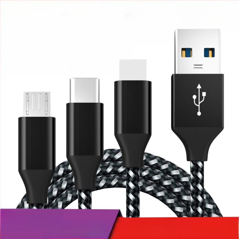 Neutral V8 Android USB καλώδιο δεδομένων, πλεκτό από κράμα αλουμινίου, ταχεία φόρτιση, Type-C/Micro USB/Lightning, 18W