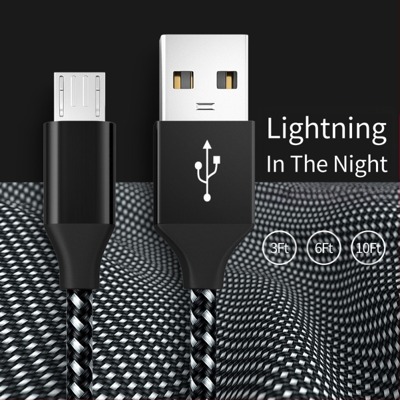 Neutral V8 Android USB καλώδιο δεδομένων, πλεκτό από κράμα αλουμινίου, ταχεία φόρτιση, Type-C/Micro USB/Lightning, 18W