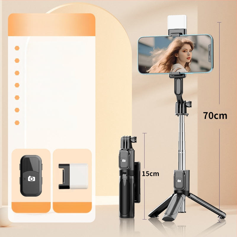 Perfect Shot Mini Selfie Stick s Bluetooth diaľkovým ovládaním, prenosný držiak na telefón a podlahový statív | Materiál ABS + nerezová oceľ