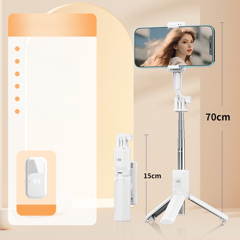 Perfect Shot Mini Selfie Stick s Bluetooth diaľkovým ovládaním, prenosný držiak na telefón a podlahový statív | Materiál ABS + nerezová oceľ