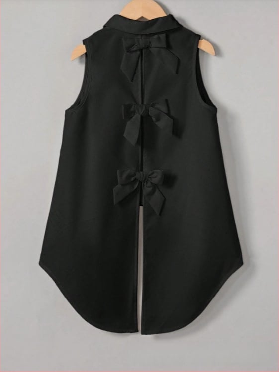 Sieviešu bez piedurknēm krekliņš, vienkrāsains, poliesters, krekliņa apkakle, vidēja garuma, pamata un elegantais stils