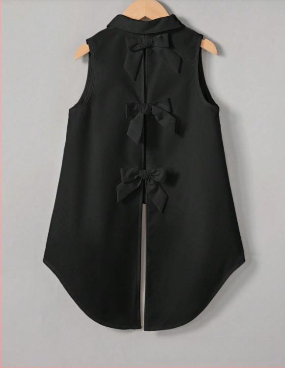 Sieviešu bez piedurknēm krekliņš, vienkrāsains, poliesters, krekliņa apkakle, vidēja garuma, pamata un elegantais stils