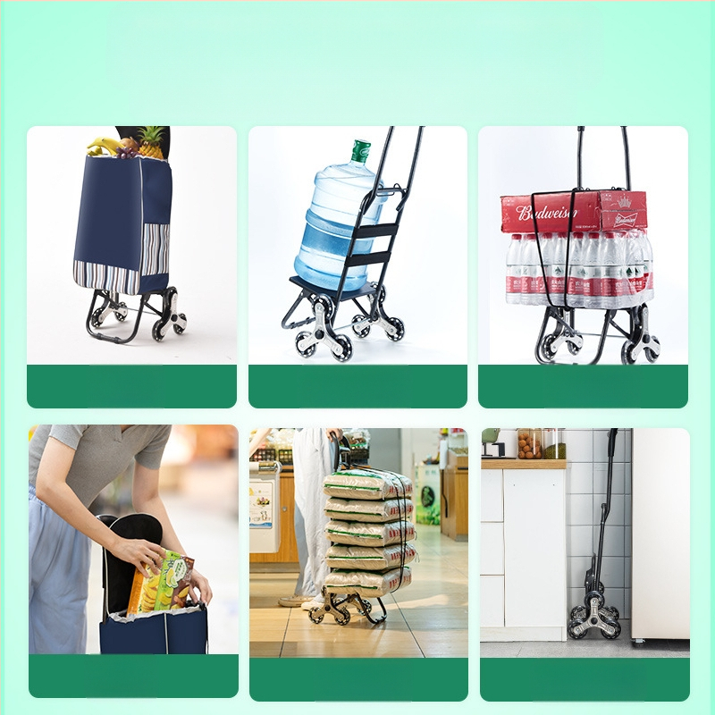 Πτυσσόμενο καρότσι αγορών, φορητό χειροκίνητο καρότσι με σώμα από ύφασμα, εκτύπωση λογότυπου και προσαρμογή (~2 kg)