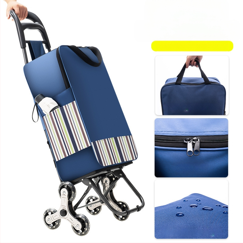 Πτυσσόμενο καρότσι αγορών, φορητό χειροκίνητο καρότσι με σώμα από ύφασμα, εκτύπωση λογότυπου και προσαρμογή (~2 kg)