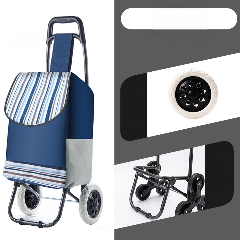 Πτυσσόμενο καρότσι αγορών, φορητό χειροκίνητο καρότσι με σώμα από ύφασμα, εκτύπωση λογότυπου και προσαρμογή (~2 kg)
