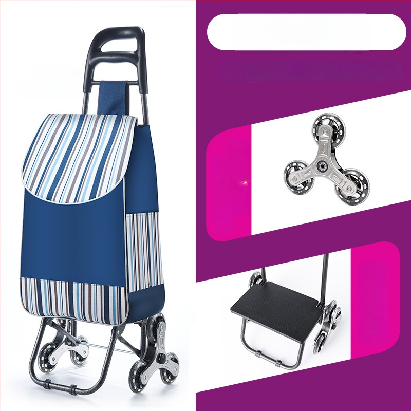 Πτυσσόμενο καρότσι αγορών, φορητό χειροκίνητο καρότσι με σώμα από ύφασμα, εκτύπωση λογότυπου και προσαρμογή (~2 kg)