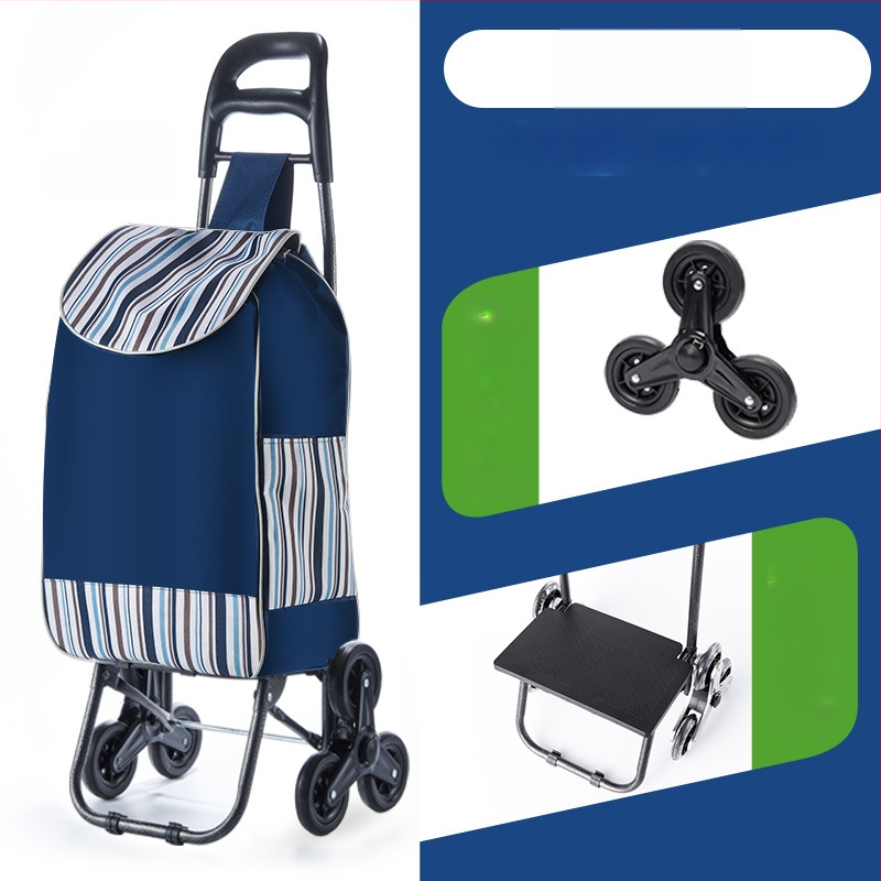 Πτυσσόμενο καρότσι αγορών, φορητό χειροκίνητο καρότσι με σώμα από ύφασμα, εκτύπωση λογότυπου και προσαρμογή (~2 kg)