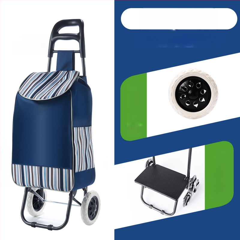 Πτυσσόμενο καρότσι αγορών, φορητό χειροκίνητο καρότσι με σώμα από ύφασμα, εκτύπωση λογότυπου και προσαρμογή (~2 kg)