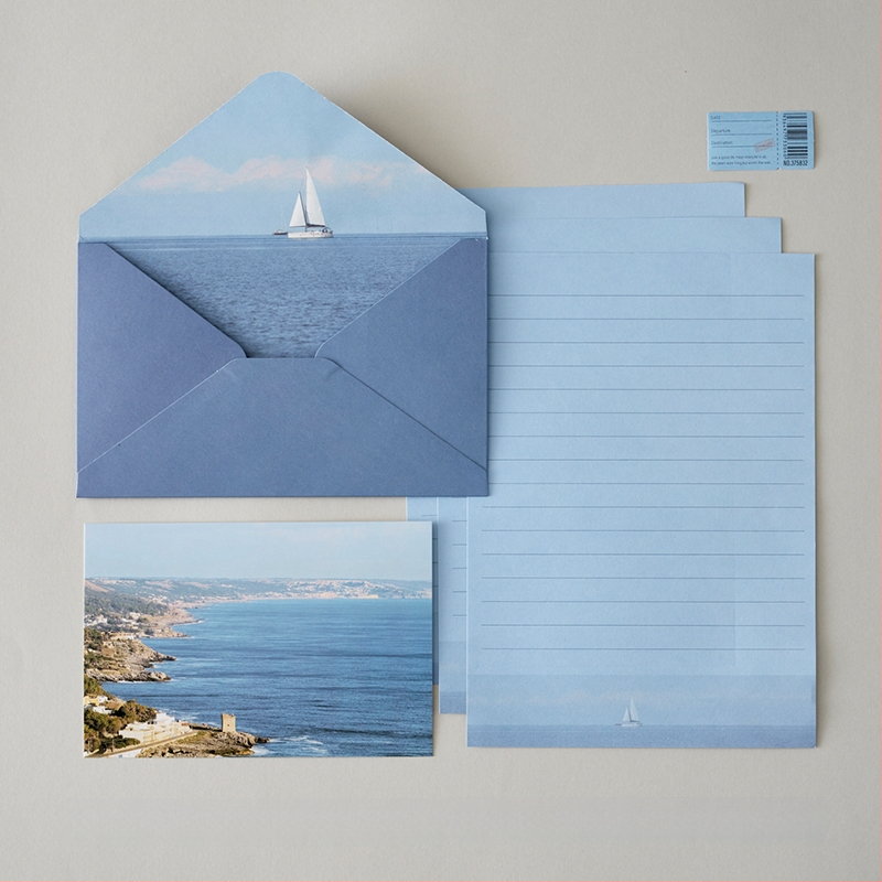 Σετ επιστολόχαρτων και φακέλων — φάκελοι κινεζικού στυλ, Blue Book Stationery, μοντέλο yhp261