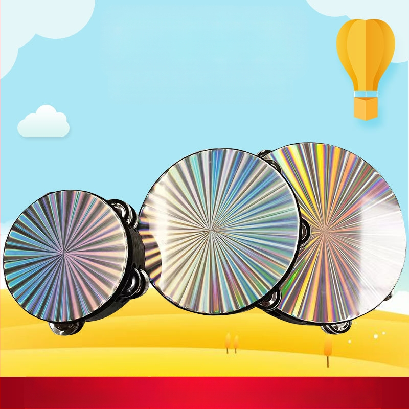 Orff tamburin s dvostrukim redom laserskim, drveni ručni udaraljka za djecu, uzrast 7–14