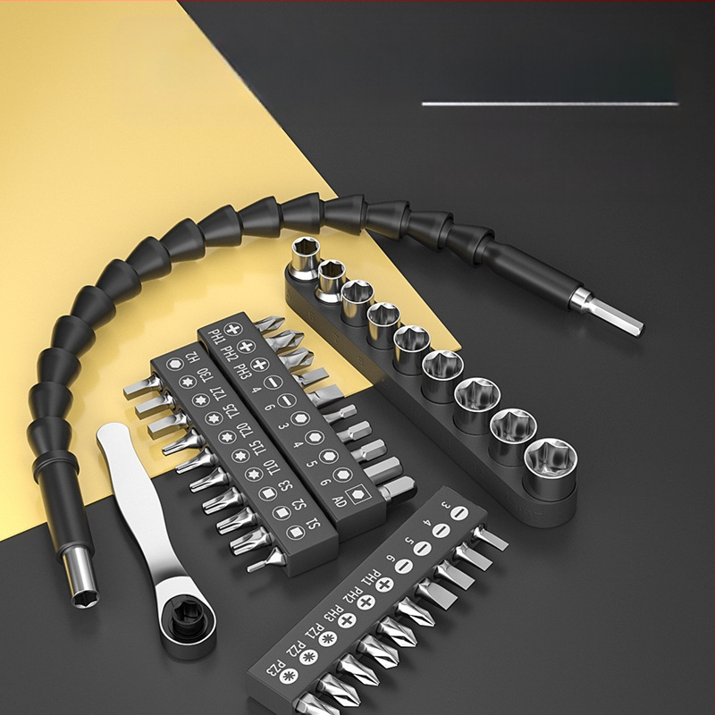 Fengwick Комплект шестогранни сокетни глави за винтоверт с рачна глава – хром-ванадий стомана, полирано покритие, включва мини рачна глава