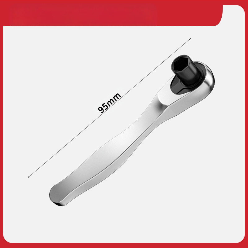 Fengwick Комплект шестогранни сокетни глави за винтоверт с рачна глава – хром-ванадий стомана, полирано покритие, включва мини рачна глава