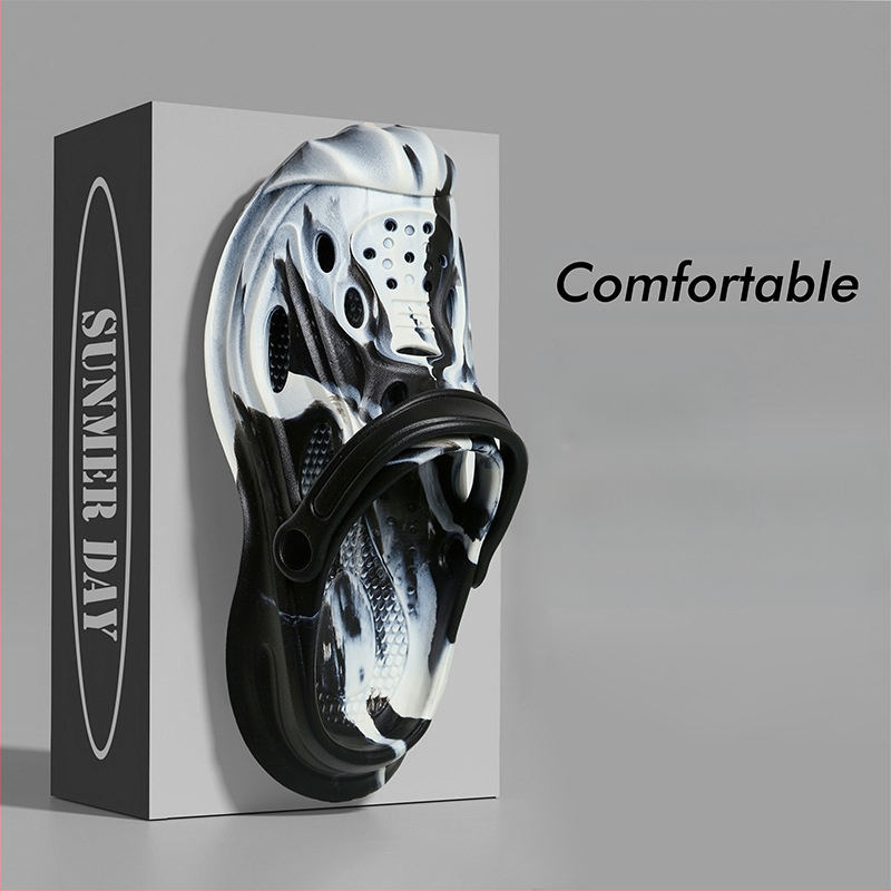 Vīriešu EVA sandales ar kamuflāžas rakstu, aizvērts purns, elpojošas un ūdensizturīgas, injekcijas formēta zole, papēža augstums 4 cm