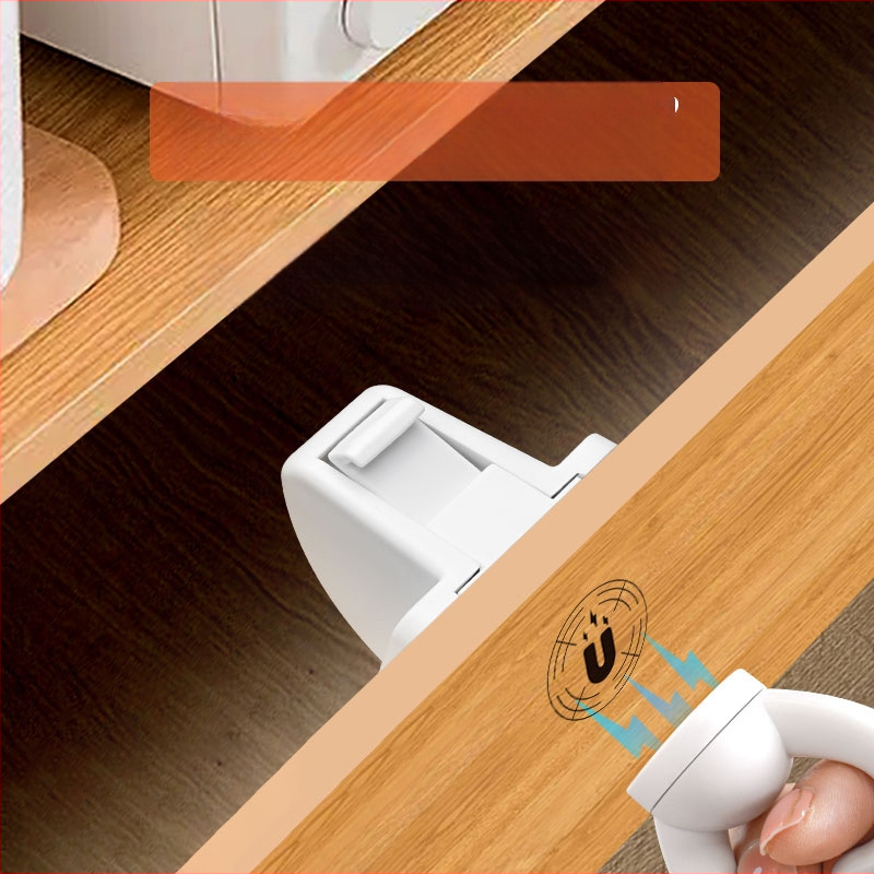 Магнитен заключващ механизъм за чекмедже – ABS, магнитно всмукване, скрит лост, детска защита, без пробиване за шкафове