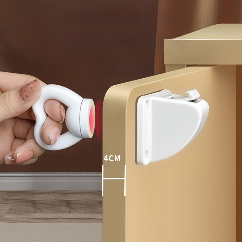 Магнитен заключващ механизъм за чекмедже – ABS, магнитно всмукване, скрит лост, детска защита, без пробиване за шкафове