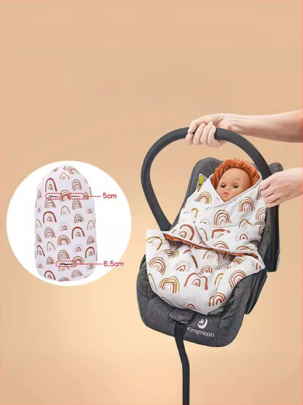 Новородено: квилтирана свалдълна спална торбичка за количка – 95% памук, полиестерно пълнеж, флорален модел, подходяща за новородени до 80 см, пролет-есен-зима