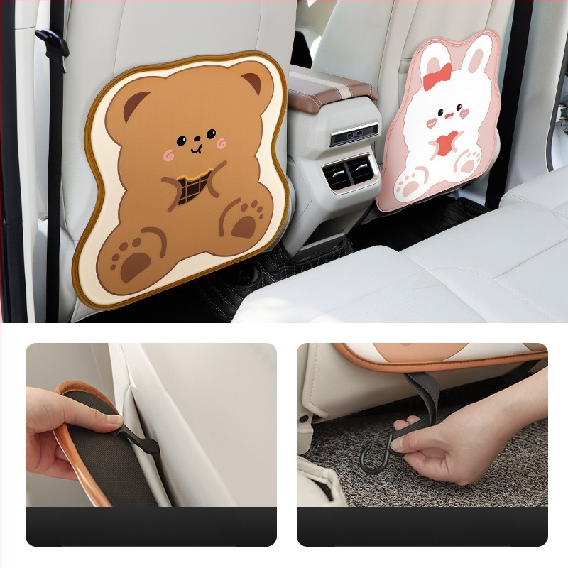 FASTRIDER Καθολικός Προστατευτής Καθίσματος Αυτοκινήτου για Παιδιά – Οργανωτής πίσω καθίσματος με Καρτούν Σχέδιο, Γέμισμα από Σφουγγάρι, PU Υλικό, Με Λογότυπο