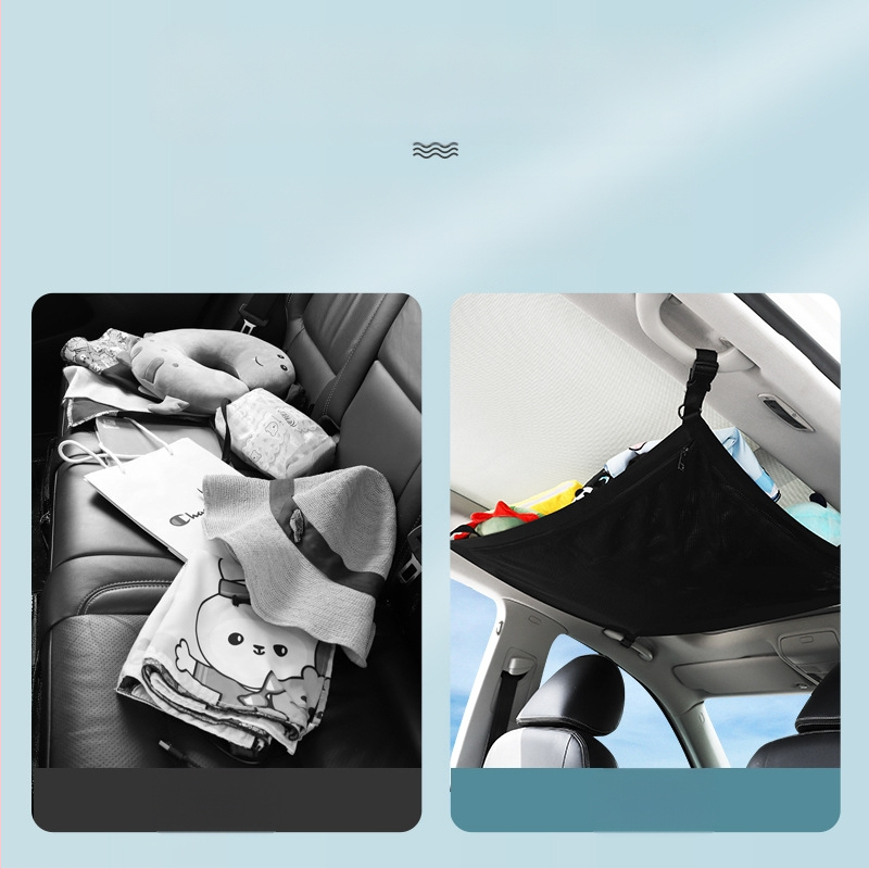 Τσάντα αποθήκευσης αυτοκινήτου – Διπλού στρώματος με ελαστικό πλέγμα, κρεμάμενος οργανωτής πόρτας (καθολική)