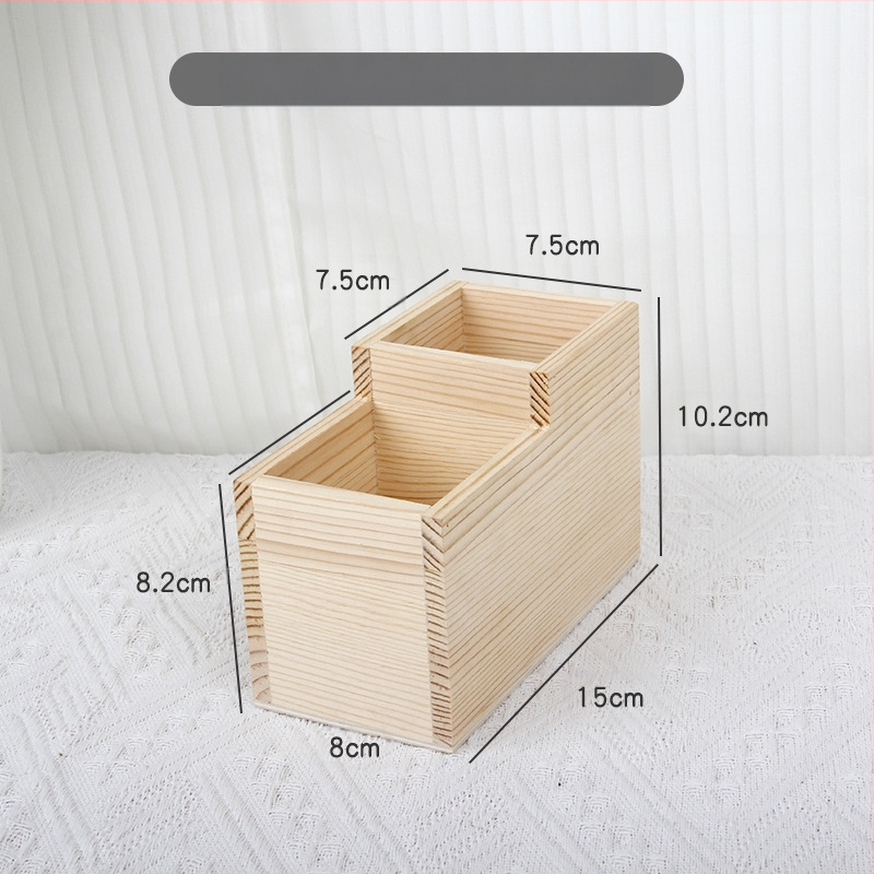 Σετ εργαλείων μανικιούρ — ιαπωνικού στυλ ξύλινο επιτραπέζιο κουτί αποθήκευσης, θήκη για γέλ πεν, οργανωτής βούρτσας σκόνης, 0,16 kg