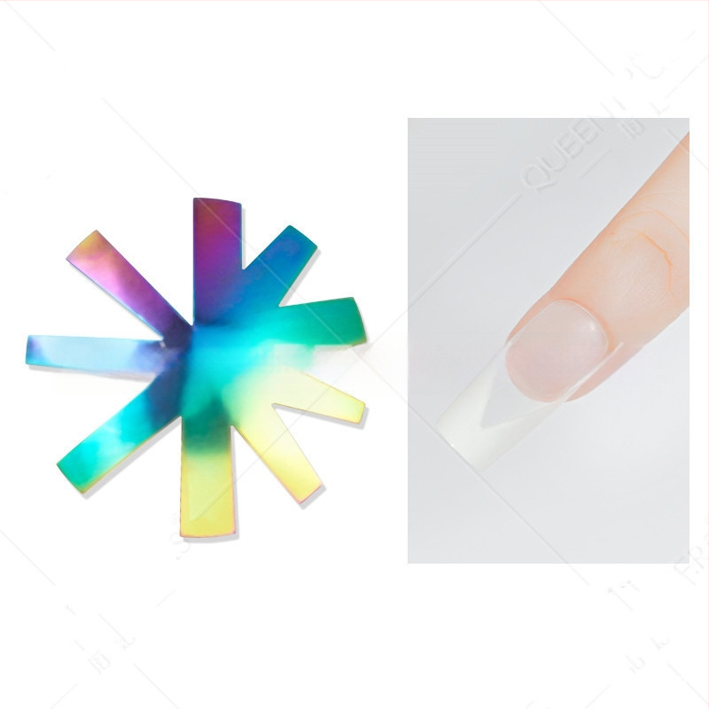 Liwei Εργαλεία μανικιούρ — Ανοξείδωτη πλάκα για γαλλικό μανικιούρ, μορφή/μοντέλο φόρμας, για δημιουργία κρυσταλλικού μανικιούρ