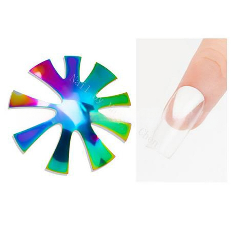 Liwei Εργαλεία μανικιούρ — Ανοξείδωτη πλάκα για γαλλικό μανικιούρ, μορφή/μοντέλο φόρμας, για δημιουργία κρυσταλλικού μανικιούρ