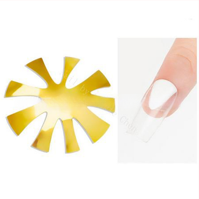 Liwei Εργαλεία μανικιούρ — Ανοξείδωτη πλάκα για γαλλικό μανικιούρ, μορφή/μοντέλο φόρμας, για δημιουργία κρυσταλλικού μανικιούρ