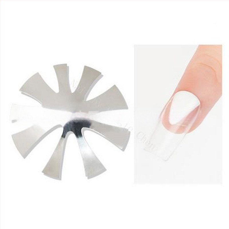 Liwei Εργαλεία μανικιούρ — Ανοξείδωτη πλάκα για γαλλικό μανικιούρ, μορφή/μοντέλο φόρμας, για δημιουργία κρυσταλλικού μανικιούρ