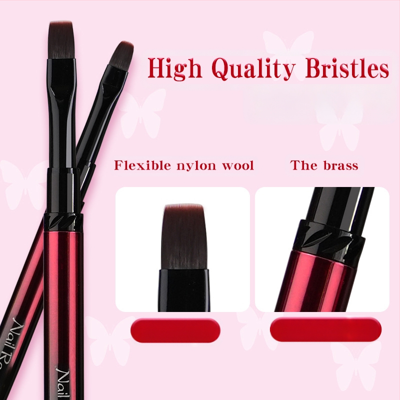 Набор за маникюр: четки за нанасяне на гел с глави плоска, кръгла, квадратна и овална; 4 бр. четки; дълги метални дръжки; фототерапевтична писалка