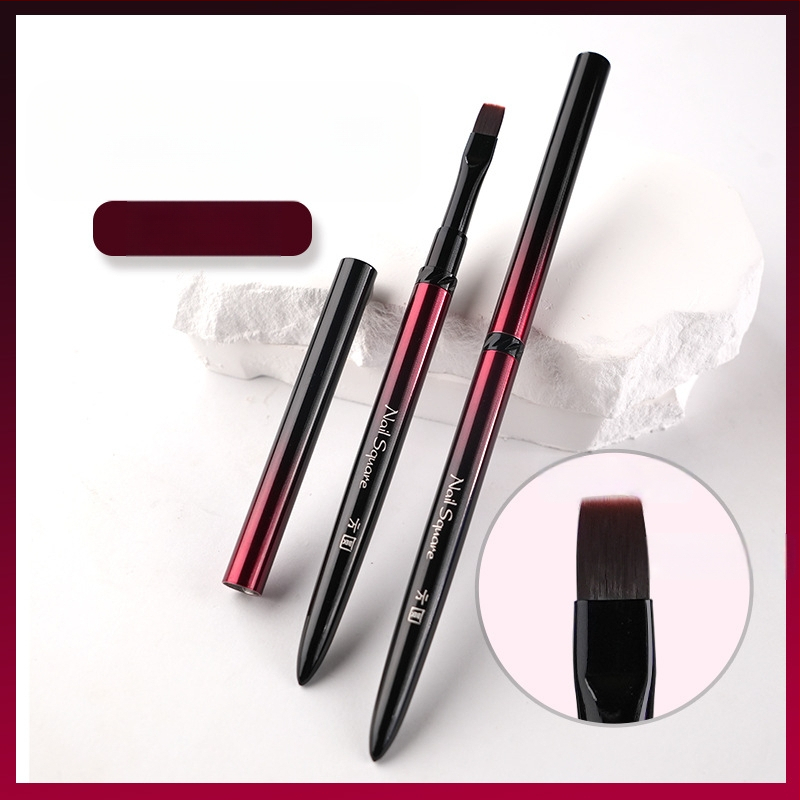 Набор за маникюр: четки за нанасяне на гел с глави плоска, кръгла, квадратна и овална; 4 бр. четки; дълги метални дръжки; фототерапевтична писалка