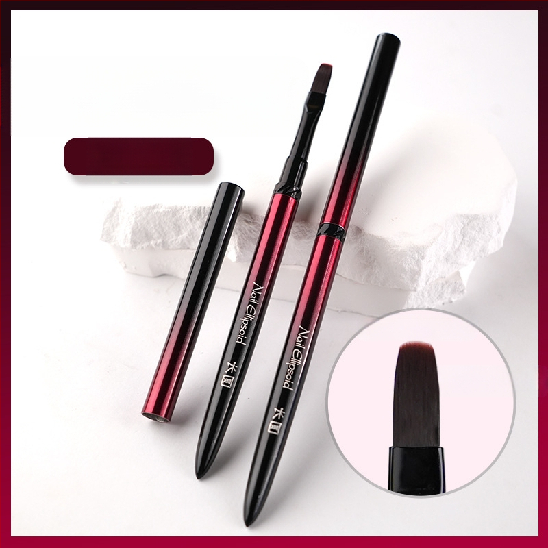 Набор за маникюр: четки за нанасяне на гел с глави плоска, кръгла, квадратна и овална; 4 бр. четки; дълги метални дръжки; фототерапевтична писалка