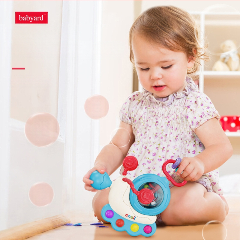 Bērnu zvanīšanas komplekts ar karikatūras dzīvniekiem (zilonis, gliemezis) – plastmasa, piemērots zīdaiņiem 0–2 gadi, vecāku un bērnu interaktīvā spēle