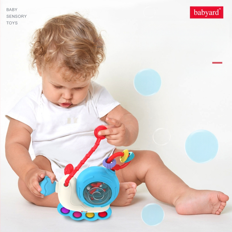 Bērnu zvanīšanas komplekts ar karikatūras dzīvniekiem (zilonis, gliemezis) – plastmasa, piemērots zīdaiņiem 0–2 gadi, vecāku un bērnu interaktīvā spēle