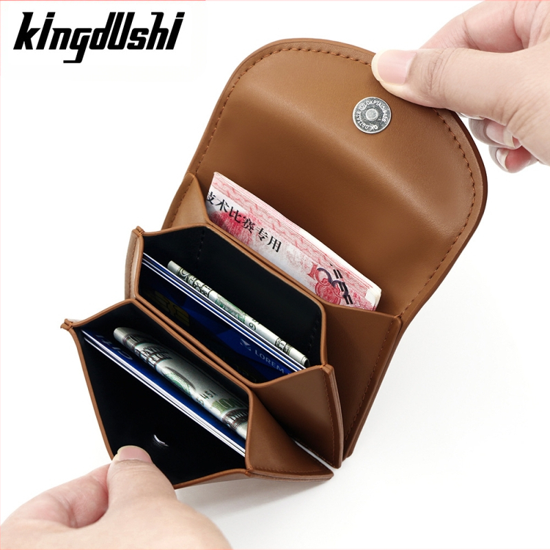 Kingdushi PU kartes maciņš – pilsētas minimalistiskais stils, ārkārtīgi viegls, bez oderes, ikdienas lietošanai