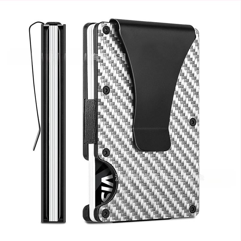 Karbona šķiedras kartes turētājs, RFID aizsardzība, CNC apstrāde, pilsētvides vienkāršība, vīriešu maks