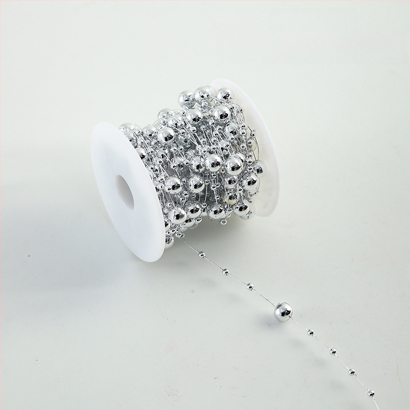 Διακοσμητική αλυσίδα με λουλουδένια μαργαριάρια - σχήματος αστεριού, πλαστικό, 10 μ. ρολό, μάρκα Shangjin, για DIY τσάντες