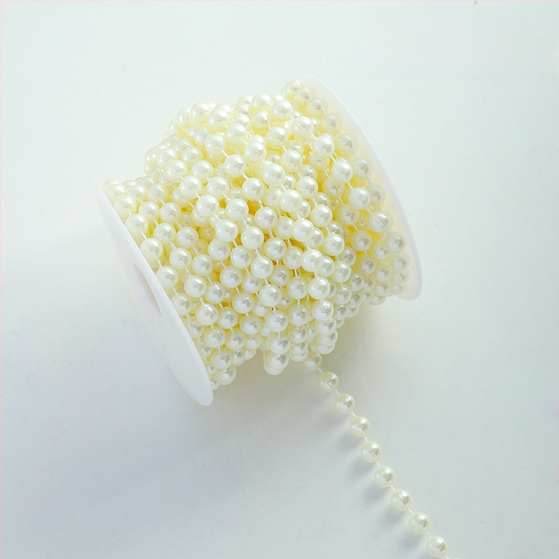 Διακοσμητική αλυσίδα με λουλουδένια μαργαριάρια - σχήματος αστεριού, πλαστικό, 10 μ. ρολό, μάρκα Shangjin, για DIY τσάντες