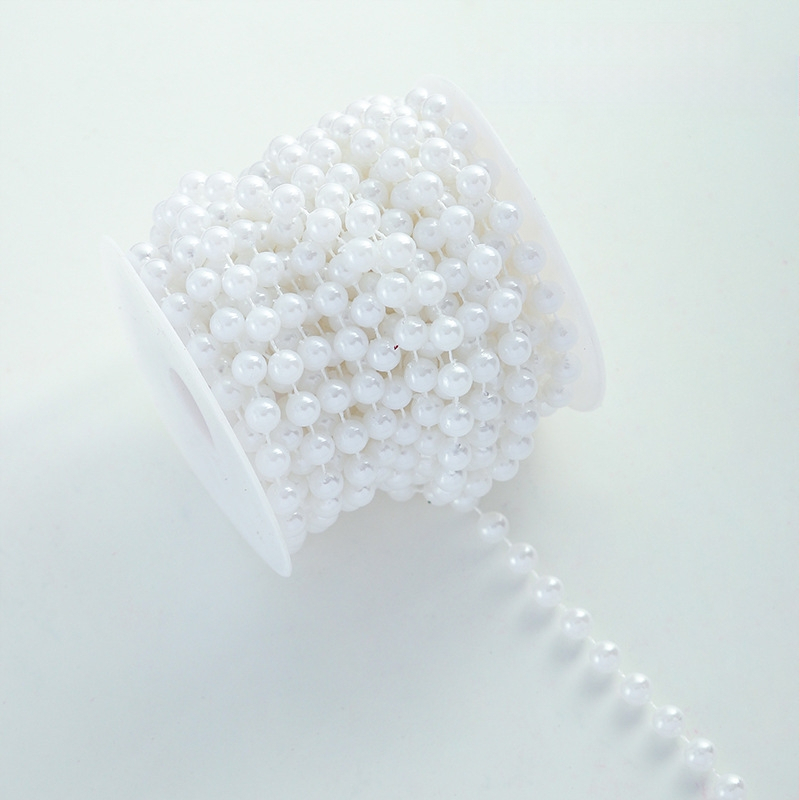 Διακοσμητική αλυσίδα με λουλουδένια μαργαριάρια - σχήματος αστεριού, πλαστικό, 10 μ. ρολό, μάρκα Shangjin, για DIY τσάντες