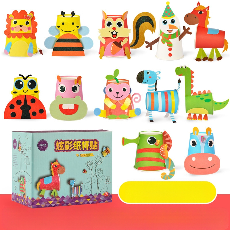 Bērnu roku darbs ar papīra kausiem – izglītojošs mākslas spēļu komplekts; Materiāls: papīrs; Zīmols: Hibiscus angel; Ieteicamais vecums: 4–6 gadi; Iepakojums: kastīte