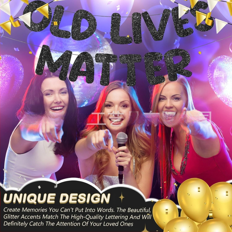 Old Lives Matter флаг за фотореквизит за рожден ден и пенсиониране — марка shangcai, материал хартия, стил Celebrate, IP: No IP authorization