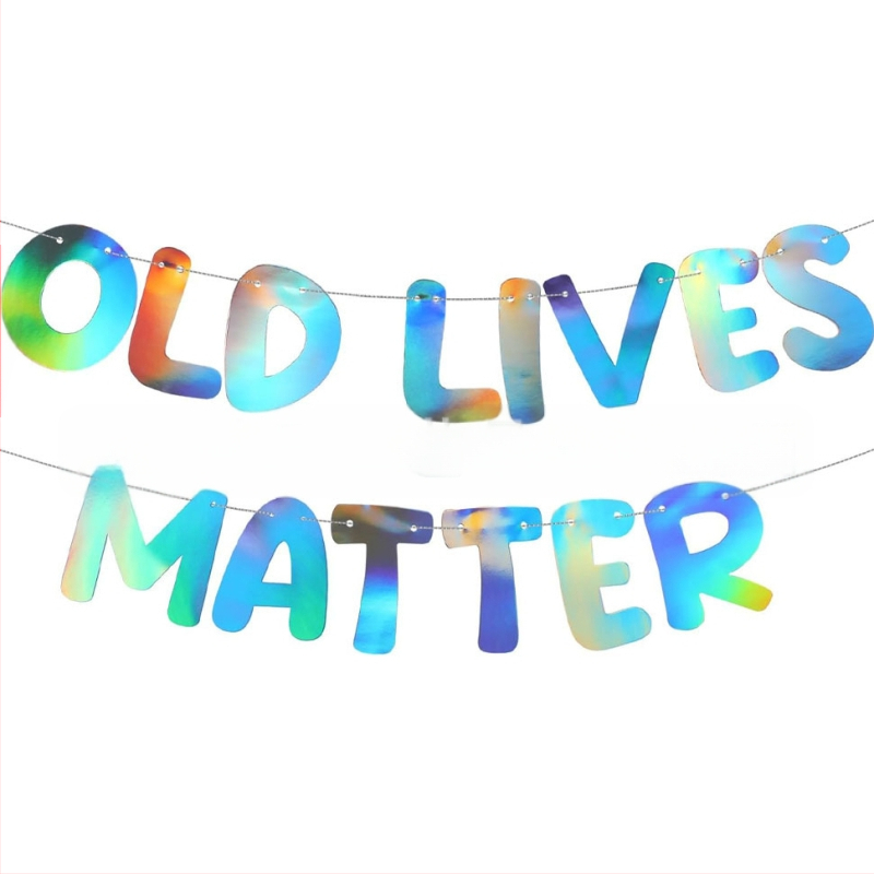 Old Lives Matter флаг за фотореквизит за рожден ден и пенсиониране — марка shangcai, материал хартия, стил Celebrate, IP: No IP authorization