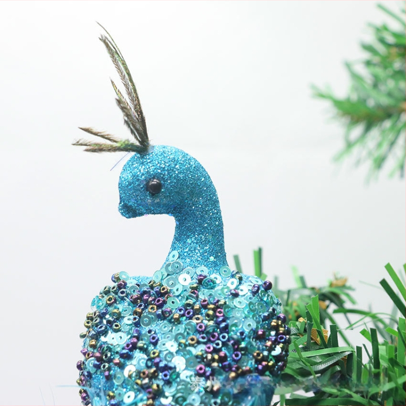 Χριστουγεννιάτικο στολίδι δέντρου - Πλαστικό, απομίμηση φτερού παγωνιού, χειροποίητος σχεδιασμός