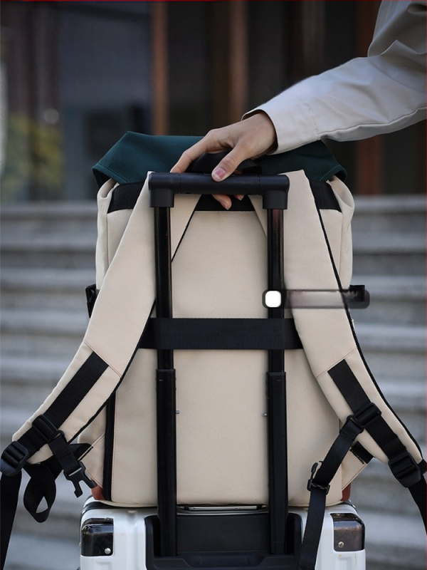 Unisex lielas ietilpības neilona mugursoma brīvdabas ceļojumiem, muguras aizsardzība, 36–55L, gaisa spilvenu siksnas, pilsētas vienkāršs stils, koledžas/izglītības soma