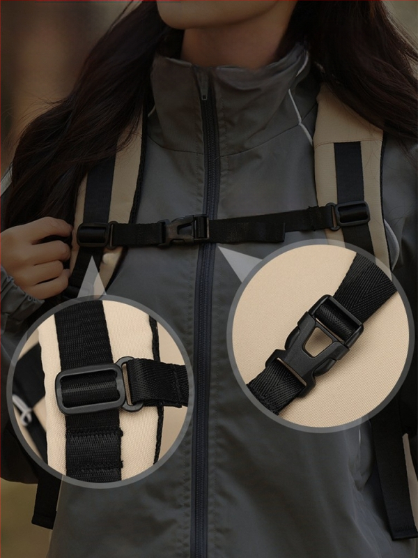 Unisex lielas ietilpības neilona mugursoma brīvdabas ceļojumiem, muguras aizsardzība, 36–55L, gaisa spilvenu siksnas, pilsētas vienkāršs stils, koledžas/izglītības soma