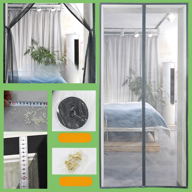 Μαγνητική πόρτα οθόνης με χειρισμό χωρίς χέρια, κουρτίνα κατά των εντόμων, πολυεστέρας, για σαλόνι, υπνοδωμάτιο και γραφείο, μοντέρνο μινιμαλιστικό στυλ, ριγέ ή μονόχρωμο σχέδιο