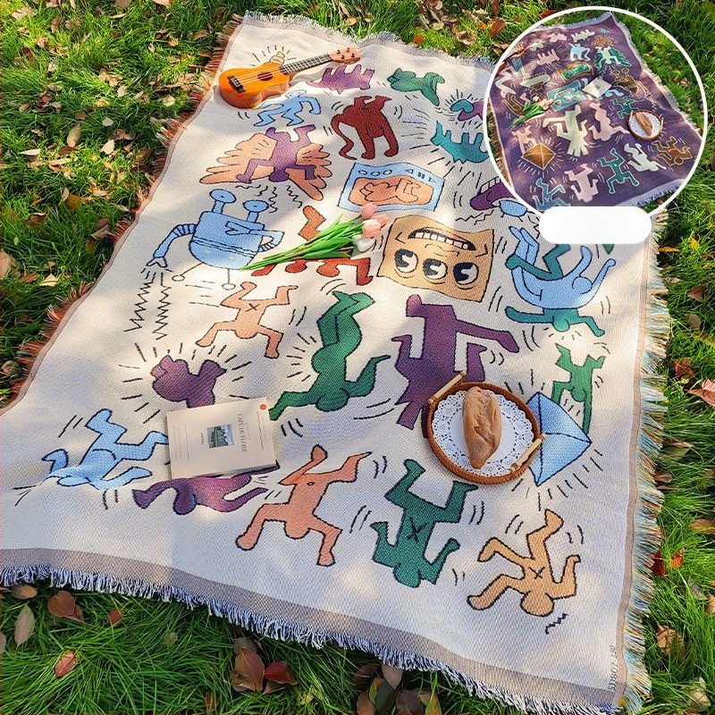 Сгъваема подложка за пикник и къмпинг, полиестерно-памучен материал; плат: памучна прежда; подходяща за пикник и къмпинг