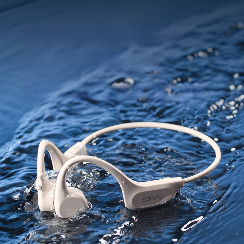 sanag Bluetooth austiņas ar kaula vadāmību, IPX8 ūdensizturīgas, Bluetooth 5.3, darbības diapazons 10 m, 4–8 stundu darbība, abpusējs stereo