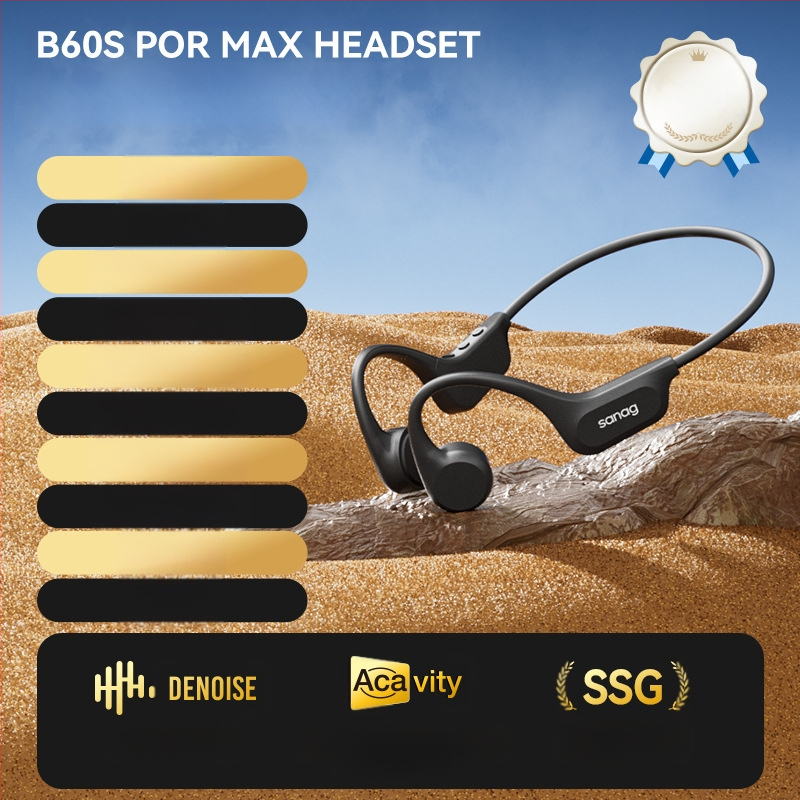 sanag Bluetooth austiņas ar kaula vadāmību, IPX8 ūdensizturīgas, Bluetooth 5.3, darbības diapazons 10 m, 4–8 stundu darbība, abpusējs stereo