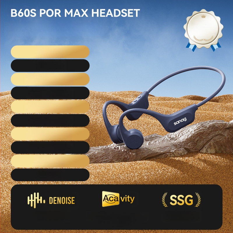 sanag Bluetooth austiņas ar kaula vadāmību, IPX8 ūdensizturīgas, Bluetooth 5.3, darbības diapazons 10 m, 4–8 stundu darbība, abpusējs stereo