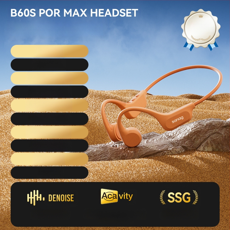 sanag Bluetooth austiņas ar kaula vadāmību, IPX8 ūdensizturīgas, Bluetooth 5.3, darbības diapazons 10 m, 4–8 stundu darbība, abpusējs stereo